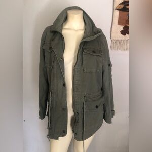 Cielo Jeans Ladies Army Green Field Drawstring Jacket Size Large